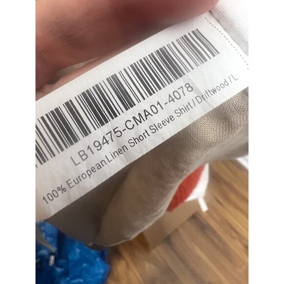 Quince 100% European Linen Short Sleeve Shirt Large Tan Flax Button Down - Picture 12 of 12